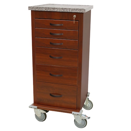 Wood Vinyl Wrapped Carts Mini Line Wood Vinyl Aluminum Anesthesia Cart WV3256K